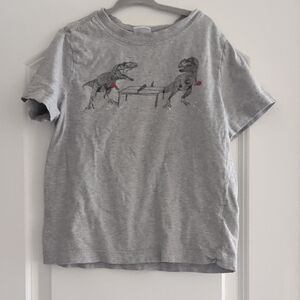 Hanna Andersson Gray T-Rex Short Sleeve Tee